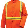 Black Stallion Welding Jacket - FR Orange Cotton w/Reflectives JF1010-OR
